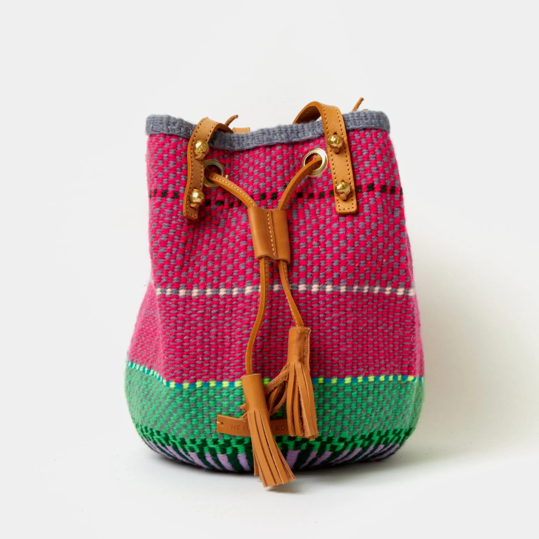 Handwoven Crossbody Bucket Bag