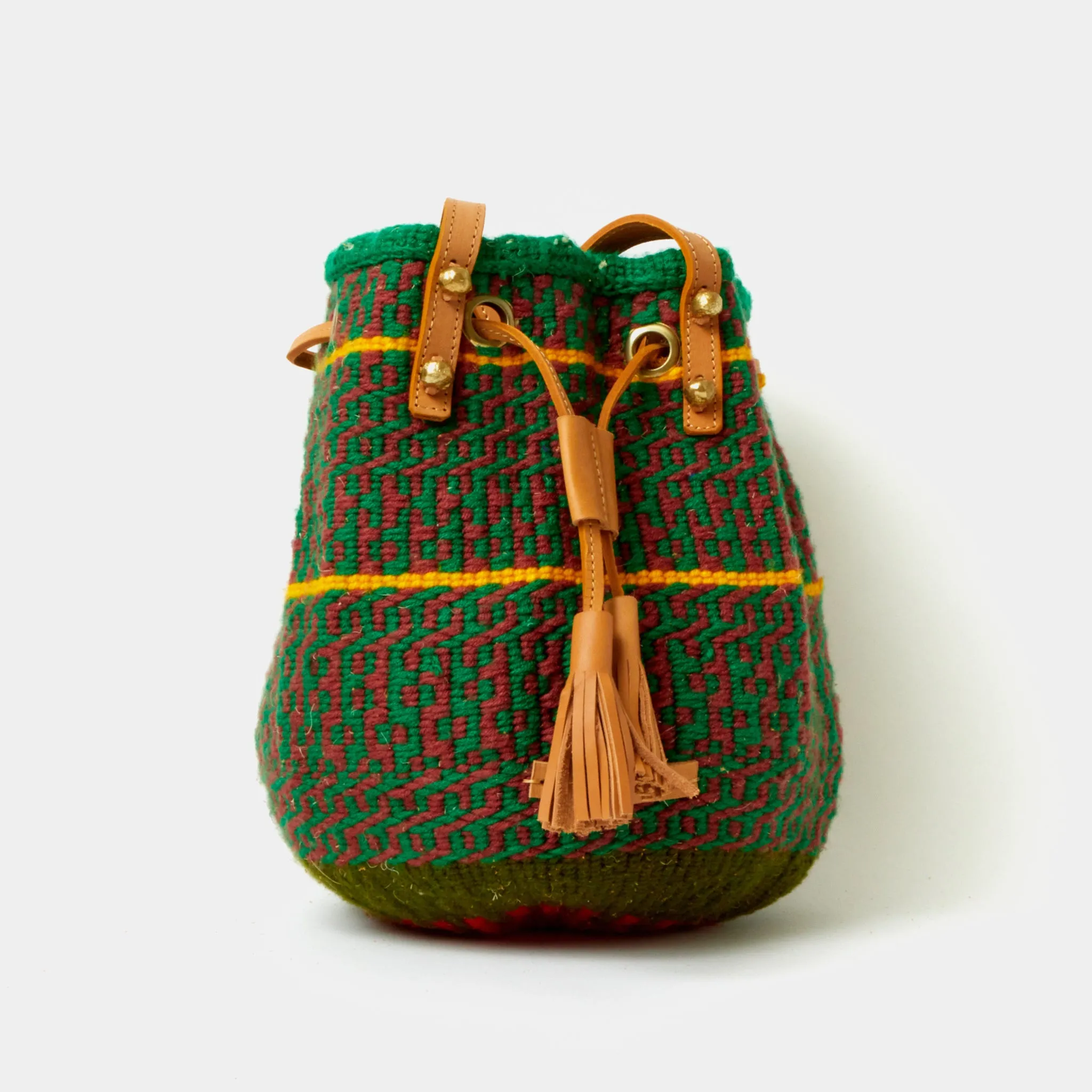 Handwoven Crossbody Bucket Bag