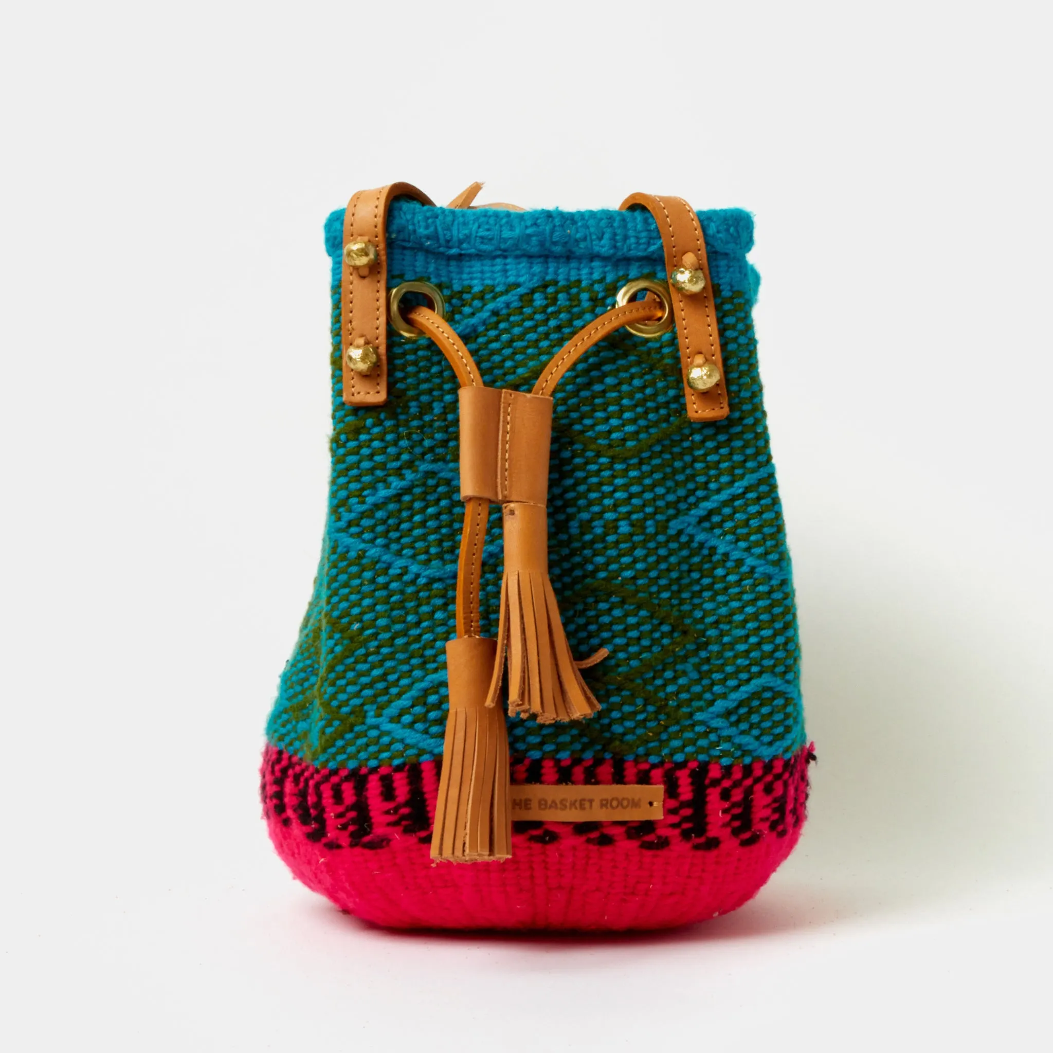 Handwoven Crossbody Bucket Bag