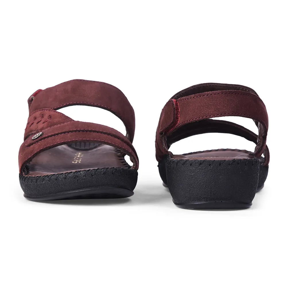 Healers Casual Maroon Sandal For Women J332-09 By Liberty