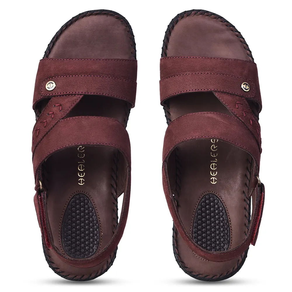 Healers Casual Maroon Sandal For Women J332-09 By Liberty