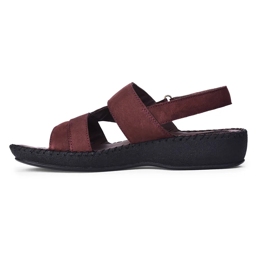 Healers Casual Maroon Sandal For Women J332-09 By Liberty