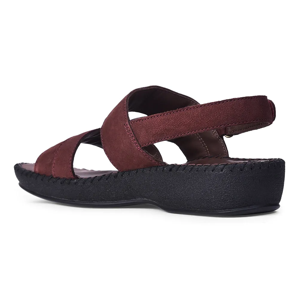 Healers Casual Maroon Sandal For Women J332-09 By Liberty