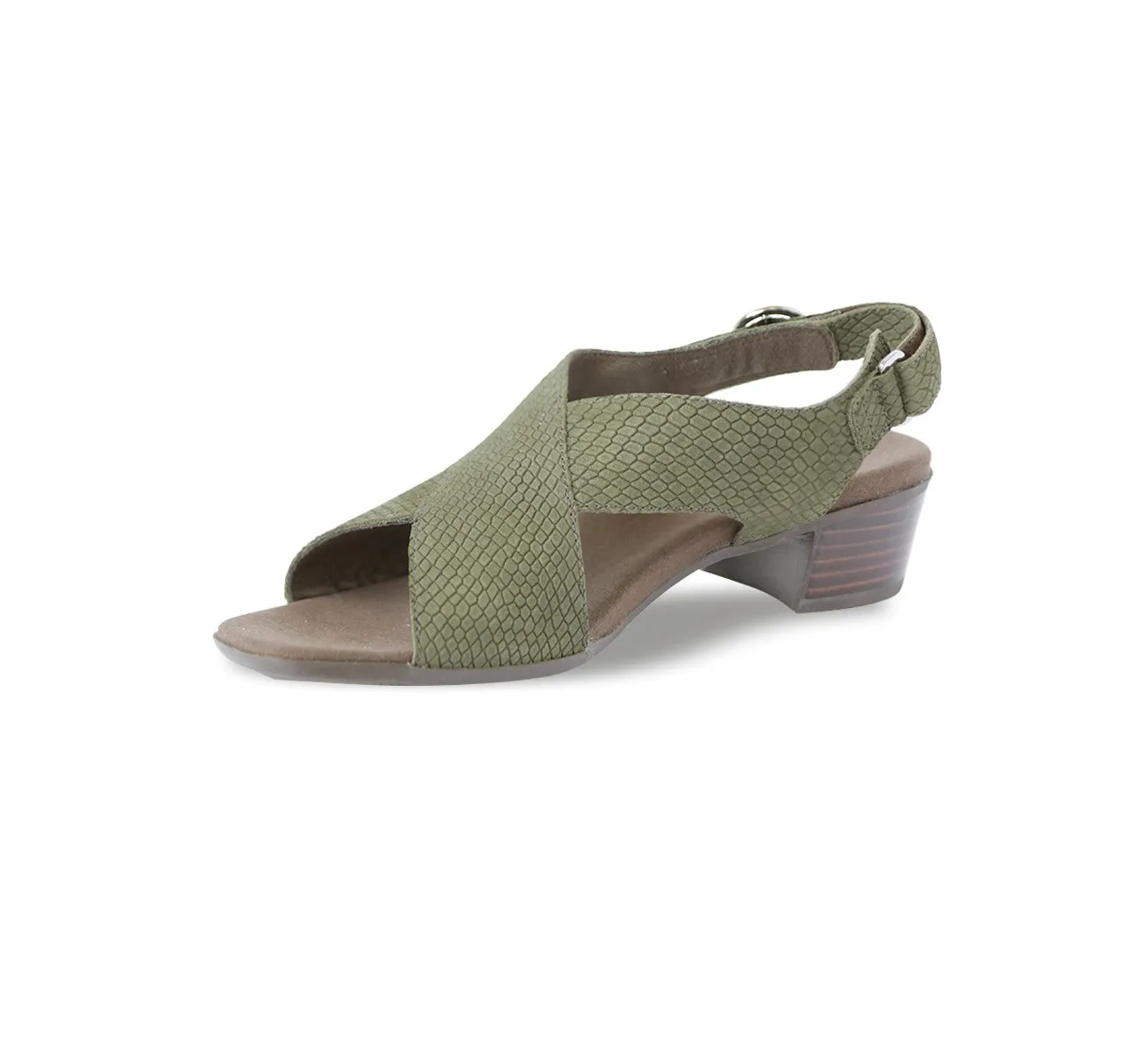 JENNY-FOREST GREEN LIZARD NUBUCK