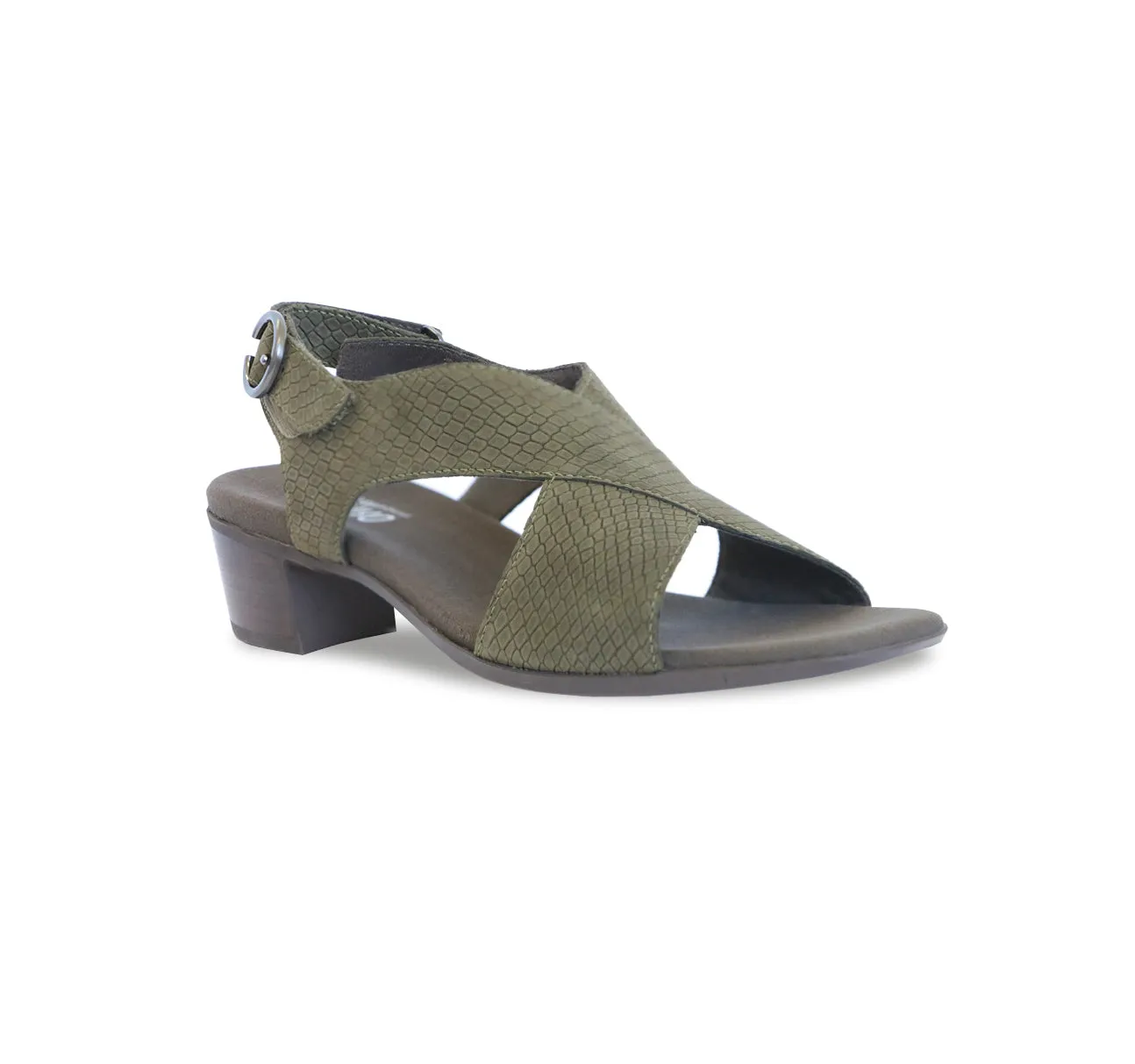 JENNY-FOREST GREEN LIZARD NUBUCK