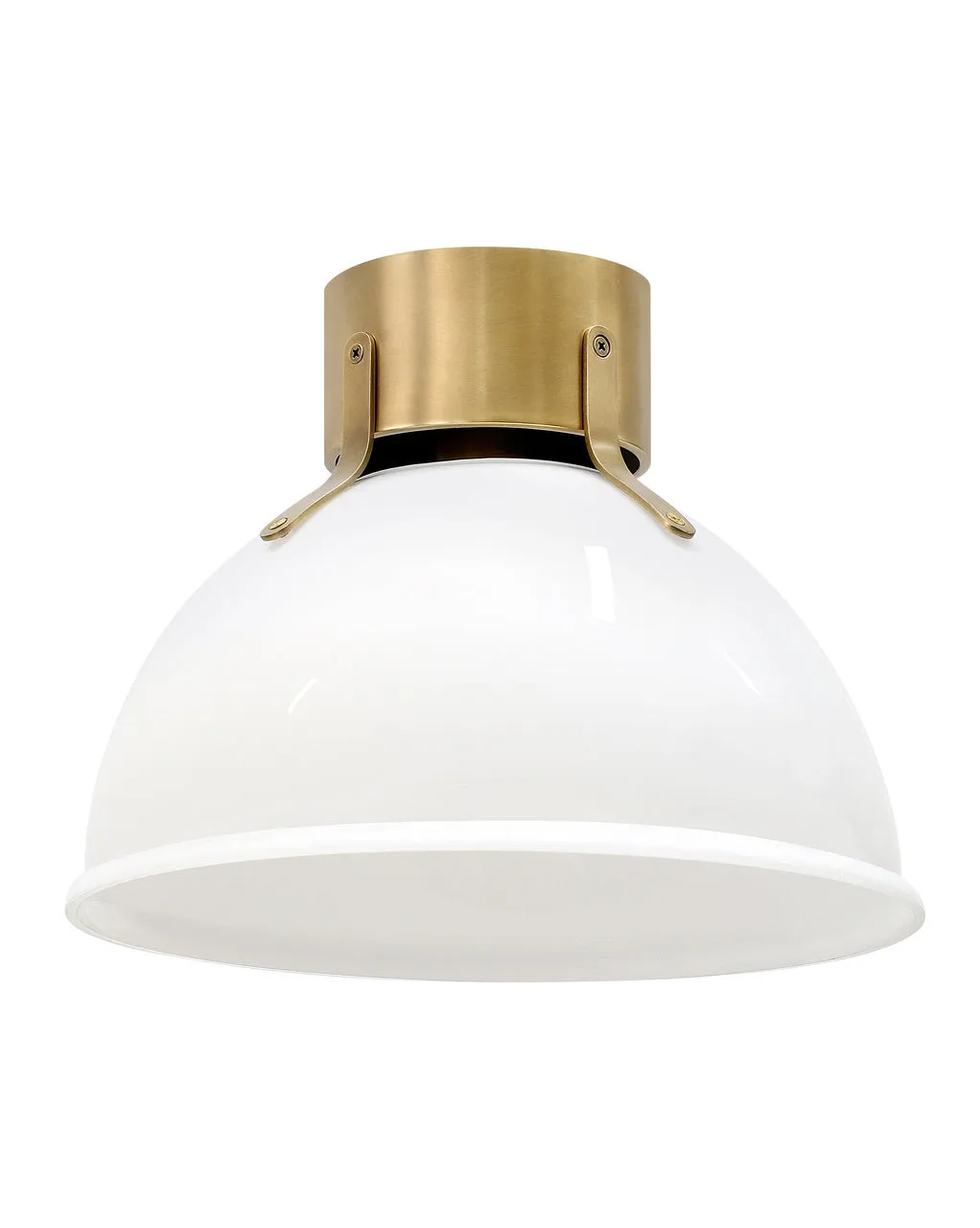 LED Flush Mount from the Argo Collection in Heritage Brass with Cased Opal Glass Finish by Hinkley