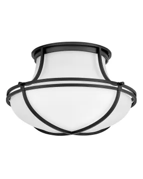 LED Flush Mount from the Saddler Collection in Black Finish by Hinkley