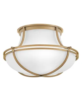 LED Flush Mount from the Saddler Collection in Heritage Brass Finish by Hinkley