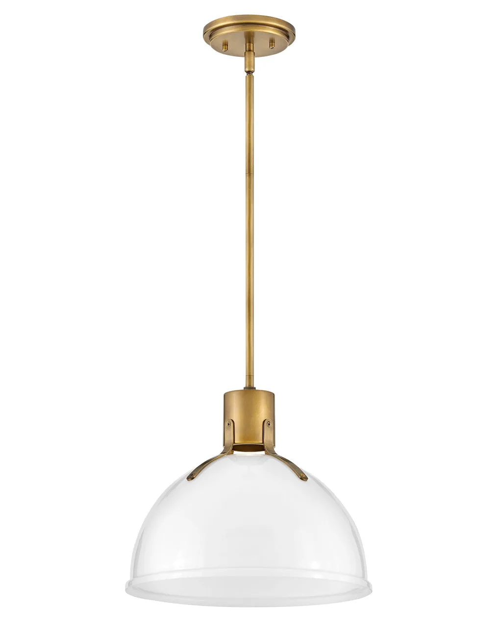 LED Pendant from the Argo Collection in Heritage Brass with Cased Opal Glass Finish by Hinkley