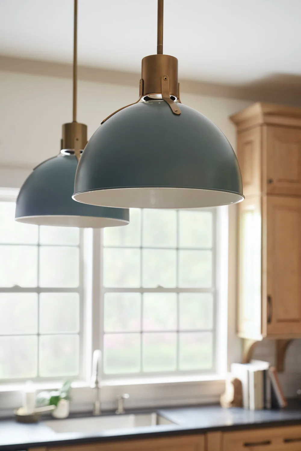 LED Pendant from the Argo Collection in Sage Green Finish by Hinkley