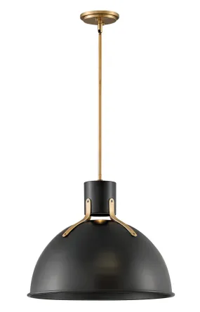 LED Pendant from the Argo Collection in Satin Black Finish by Hinkley