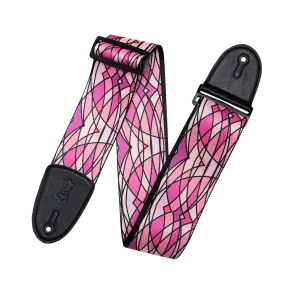 Levy's 3" Stained Glass Guitar Strap, Pink