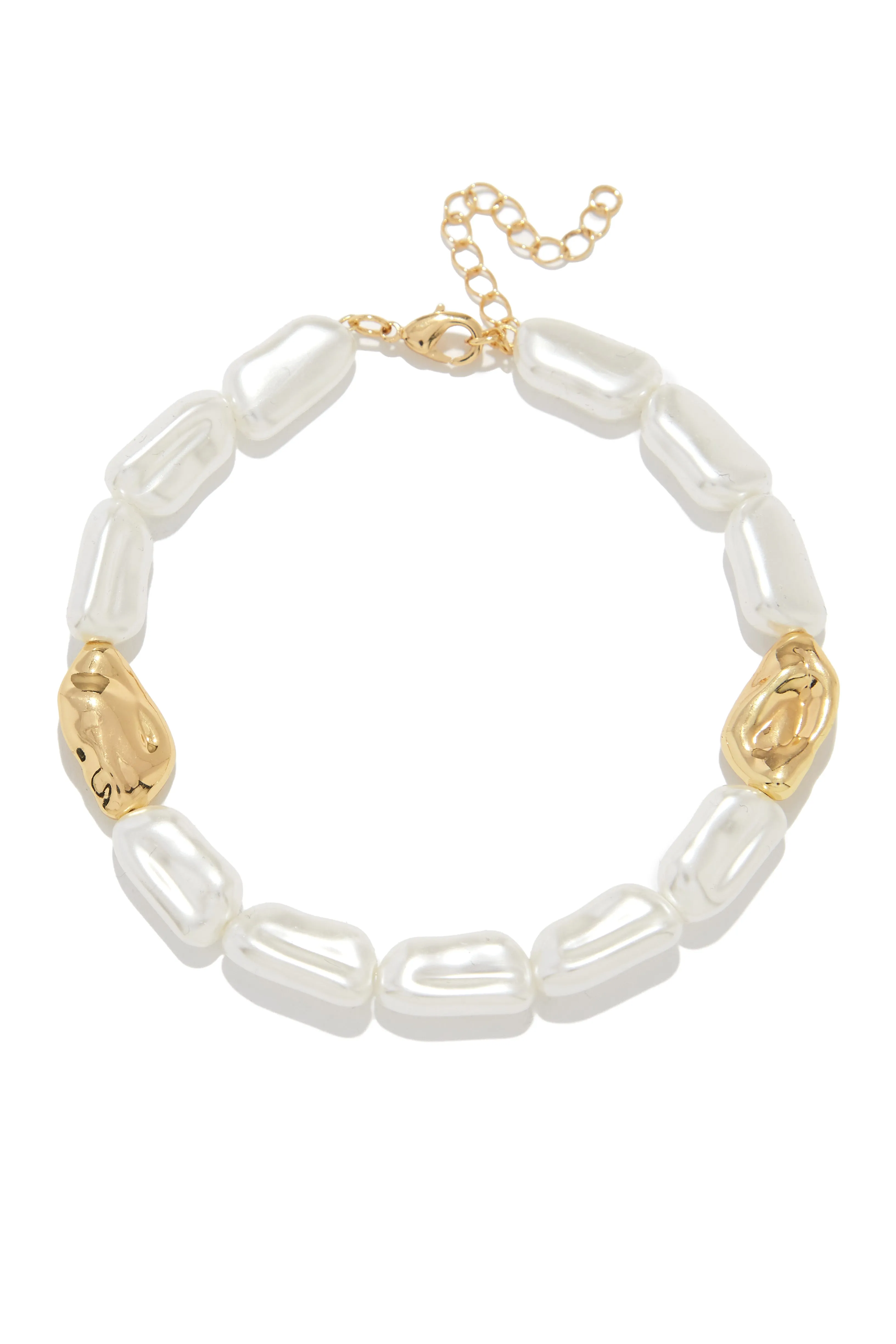 Loriana Pearl Beaded Anklet - White