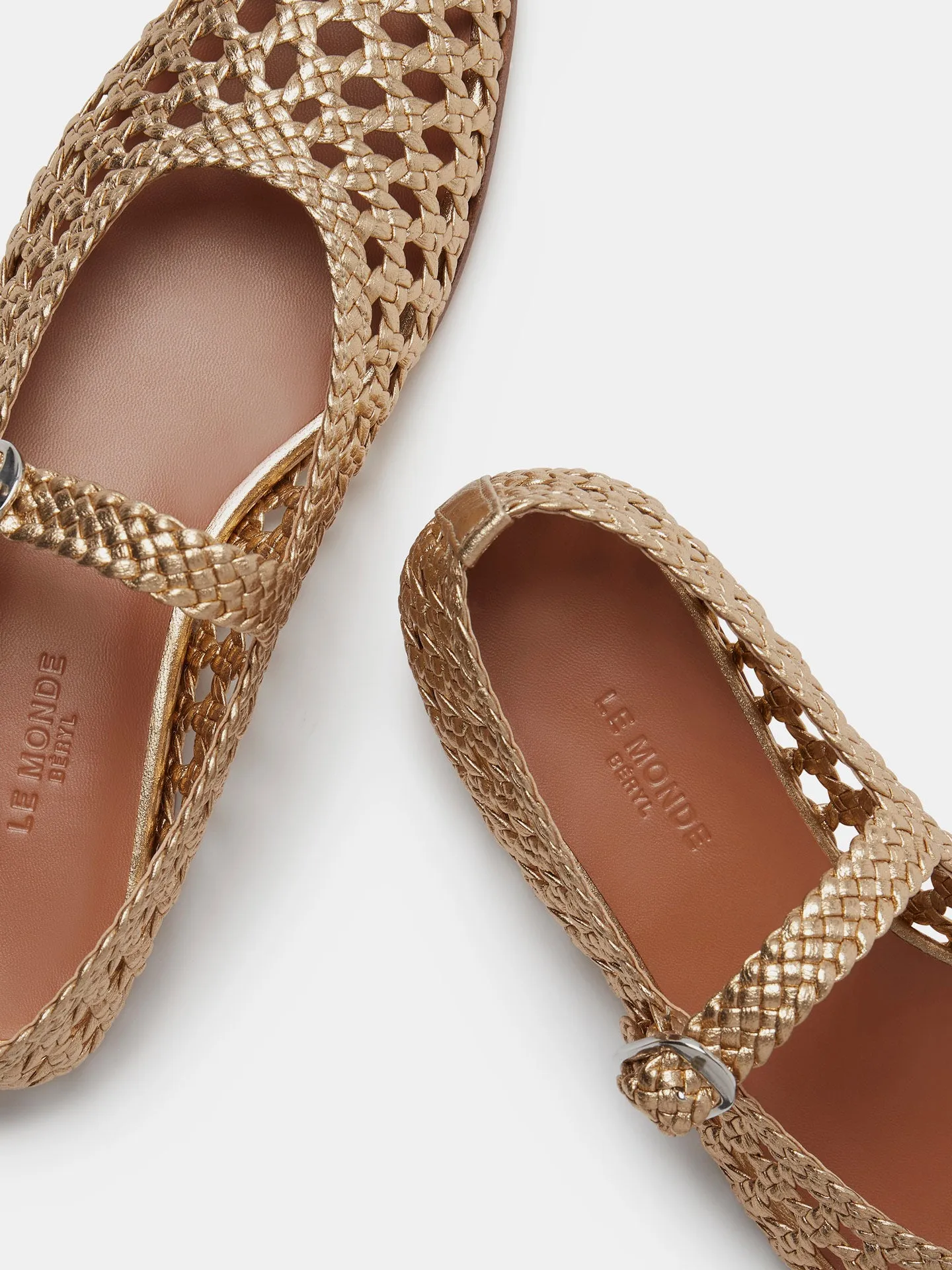 Mary Jane / Gold Woven Leather