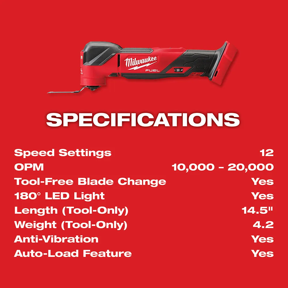 Milwakee 2836-21OMT 18V FUEL M18 Multi Tool Kit w/ Blade Set - 9 PC
