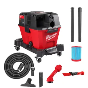 Milwaukee 0910-20CC M18 FUEL 6 Gal Wet/Dry Vacuum w/ AIR-TIP Bristle/Crevice Kit