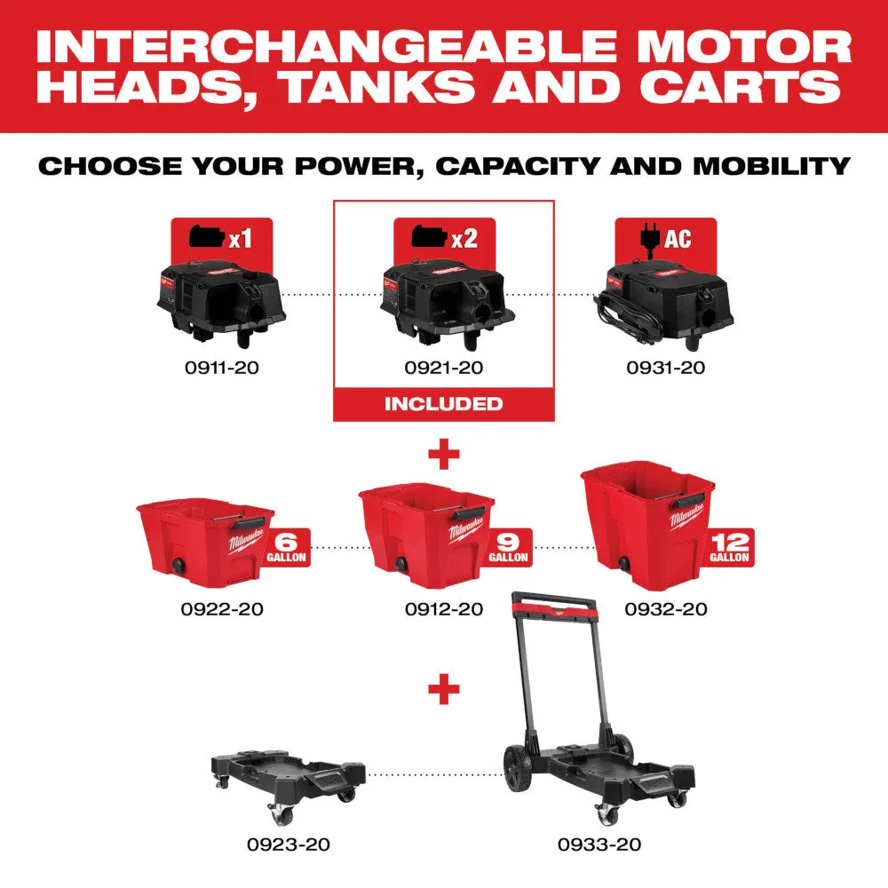 Milwaukee 0921-20 M18 FUEL Dual Battery Wet/Dry Vacuum Motor Head