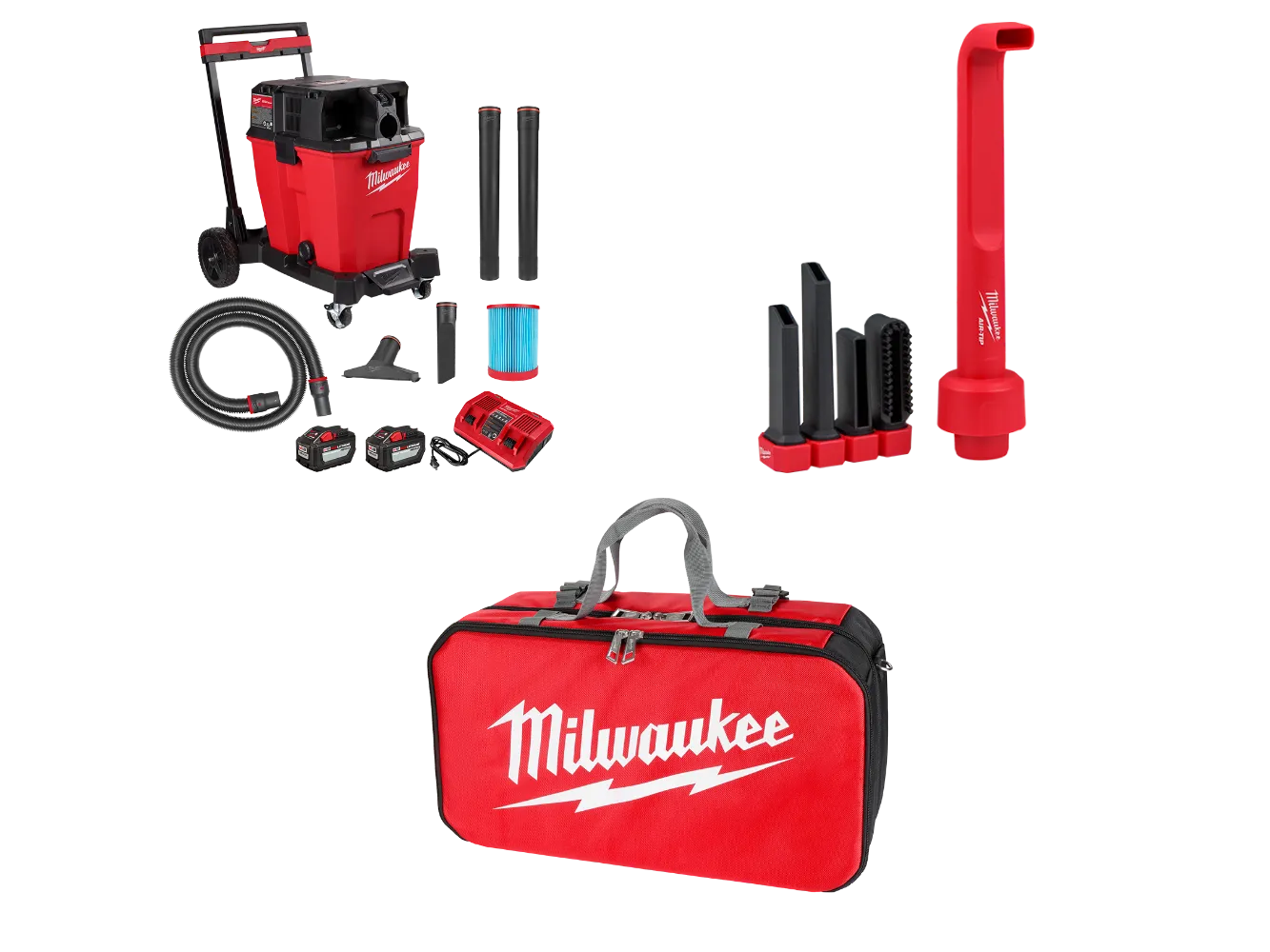 Milwaukee 0930-22HD4n1 M18 FUEL 18V 12 Gallon Vacuum w/4n1 Cleaning Tool and Bag