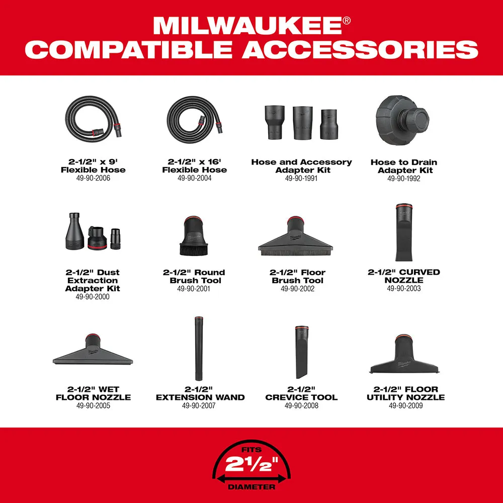 Milwaukee 0930-22HDB M18 FUEL 18V 12 Gallon Wet/Dry Vacuum Kit w/ Air-Tip Kit