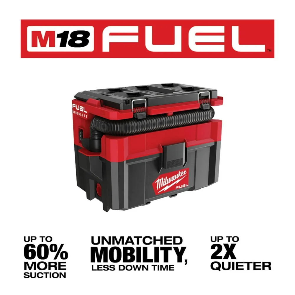 Milwaukee 0970-20 M18 FUEL PACKOUT 2.5 Gallon Cordless Wet/Dry Vacuum -Bare Tool