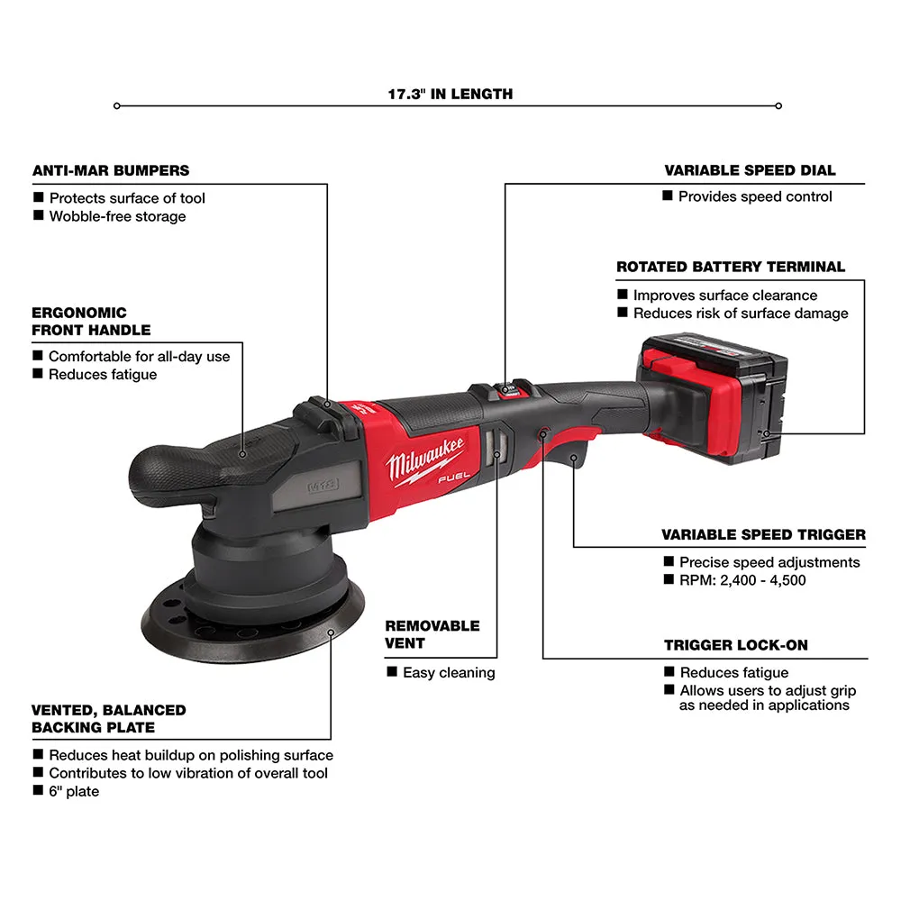 Milwaukee 2685-22HD M18 FUEL 18V 21mm Random Orbital Polisher Kit