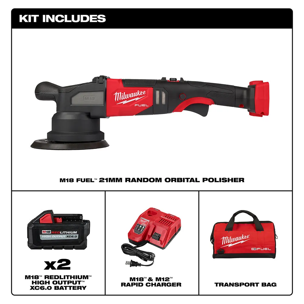 Milwaukee 2685-22HD M18 FUEL 18V 21mm Random Orbital Polisher Kit