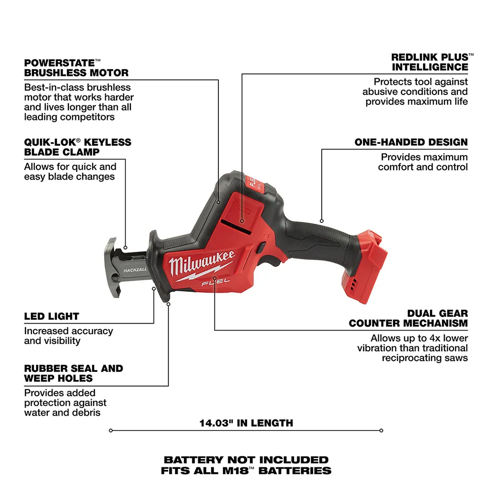 Milwaukee 2719-20 M18 FUEL 18V 7/8-Inch Cordless Hackzall - Bare Tool