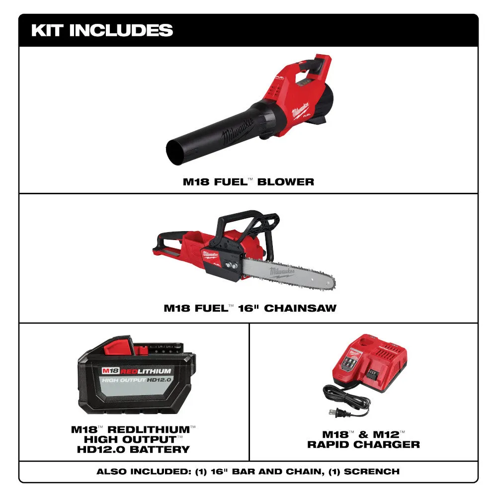 Milwaukee 2727-21HDB M18 FUEL 18V Cordless Chainsaw Kit w/ Blower