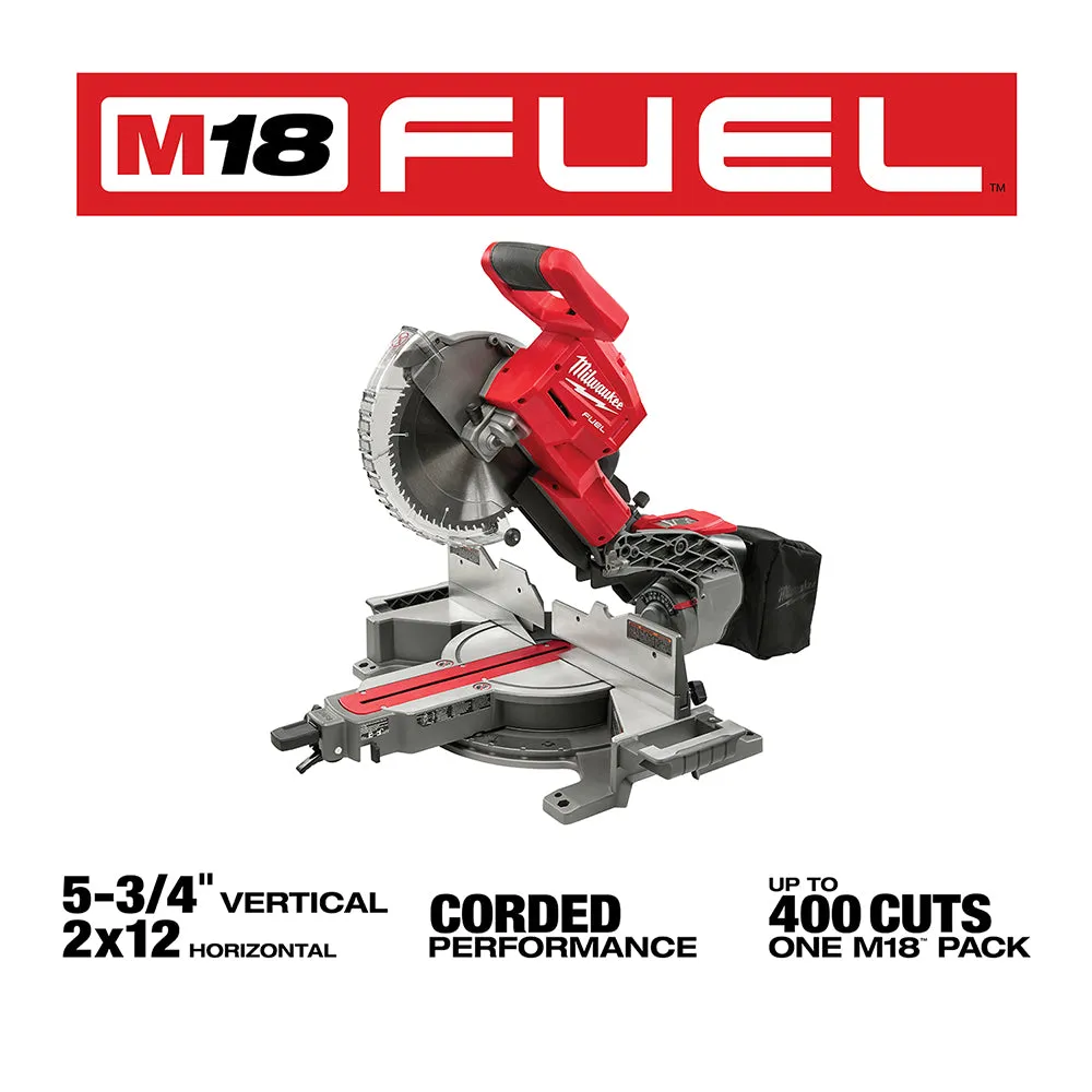 Milwaukee 2734-20 M18 FUEL 18V 10" Dual Bevel Carbide Blade Miter Saw -Bare Tool