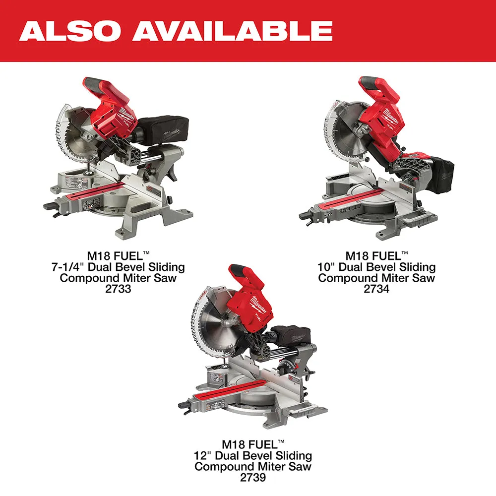 Milwaukee 2734-20 M18 FUEL 18V 10" Dual Bevel Carbide Blade Miter Saw -Bare Tool