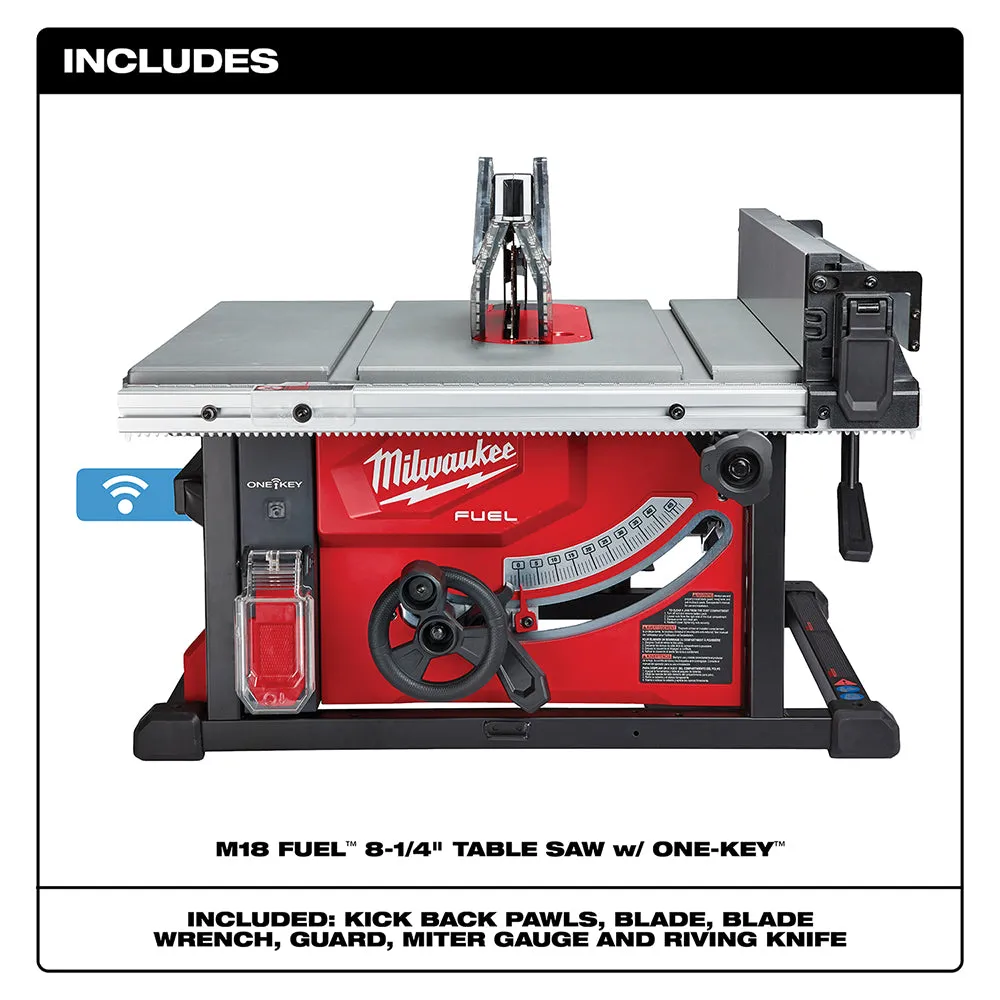 Milwaukee 2736-20 M18 FUEL 18V 8-1/4-Inch One-Key Cordless Table Saw - Bare Tool