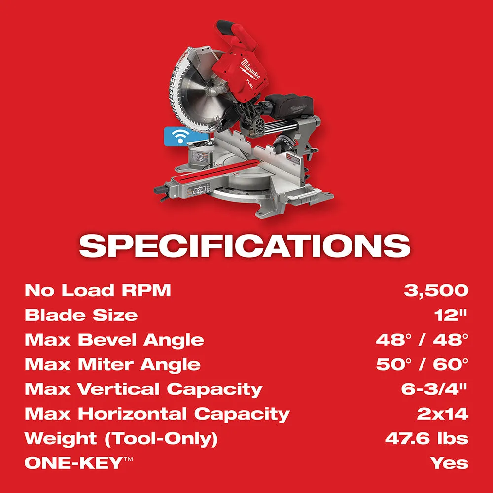 Milwaukee 2739-20 M18 FUEL 18V 12" Dual Bevel Slide Compound Miter Saw-Bare Tool