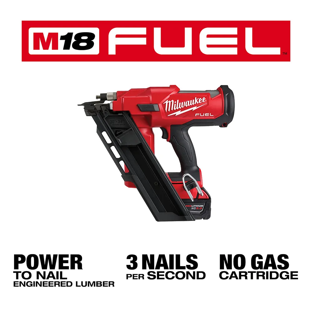 Milwaukee 2745-21 M18 FUEL 18V 30 Degree Lithium-Ion Cordless Framing Nailer Kit