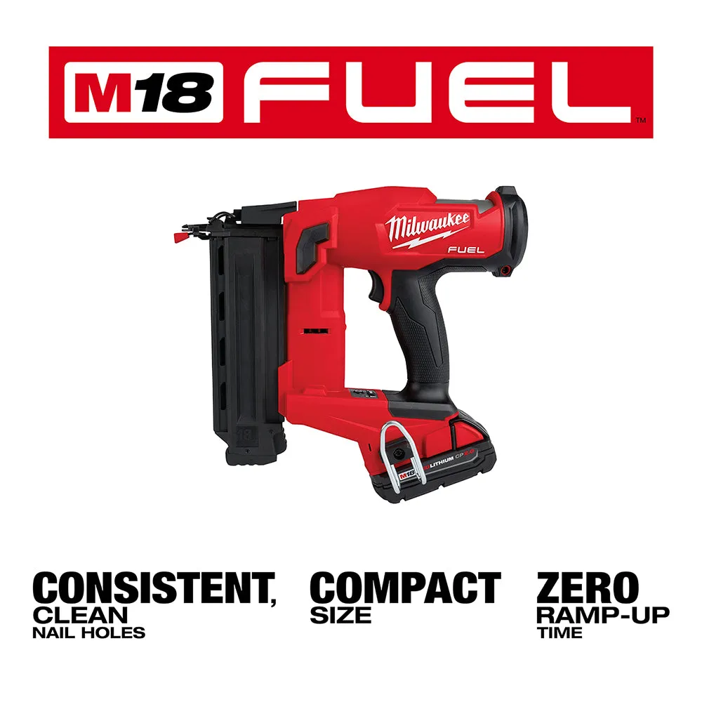 Milwaukee 2746-21Ct M18 FUEL 18V 18 Gauge Brad Nailer Kit