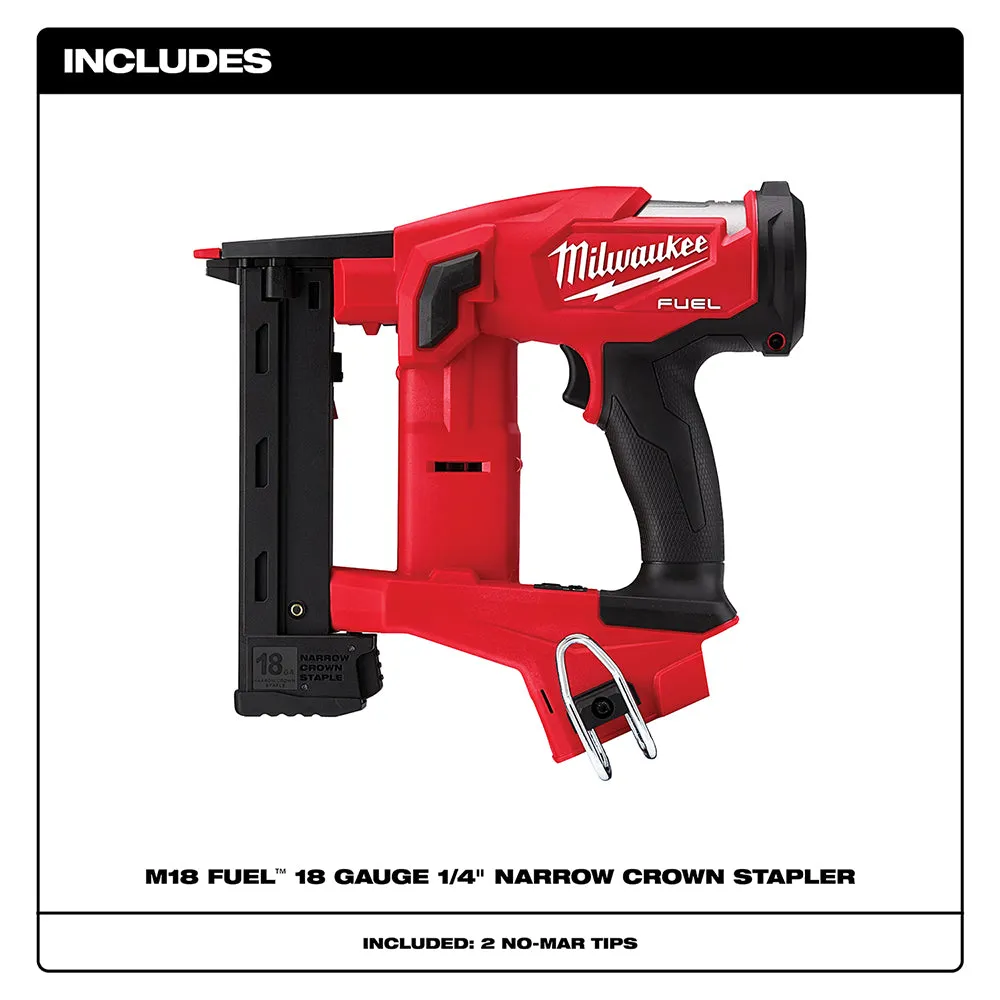 Milwaukee 2749-20 M18 FUEL 18V 18-Gauge 1/4" Narrow Crown Stapler - Bare Tool