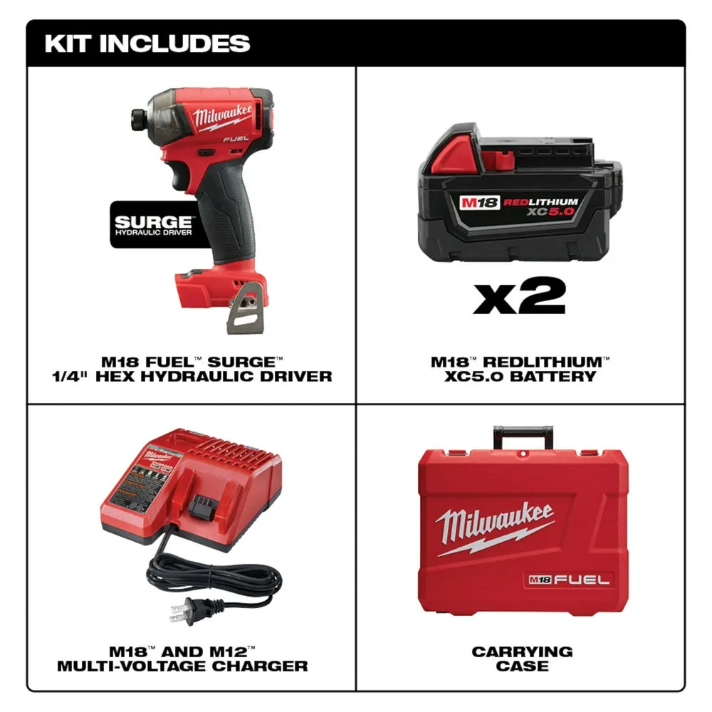 Milwaukee 2760-22 M18 FUEL 18V 1/4 in. Hex Hydraulic Impact Driver Tool Kit