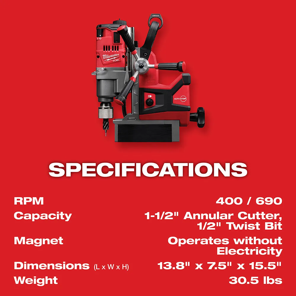 Milwaukee 2788-22HD M18 FUEL 18V 1-1/2" Lineman Magnetic Drill High Demand Kit