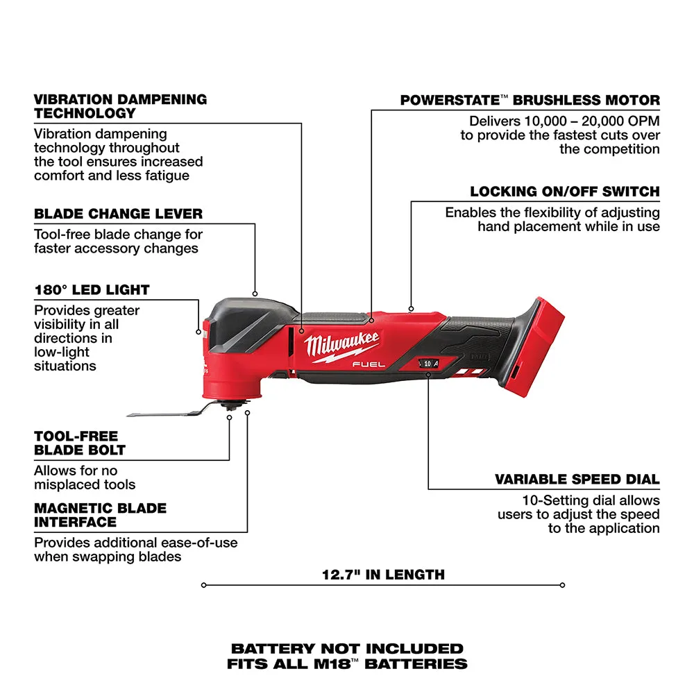 Milwaukee 2821-21MT M18 FUEL 18V SAWZALL / Oscillating Multi-Tool Combo Kit