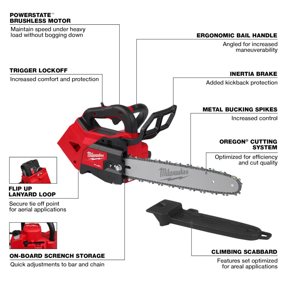 Milwaukee 2826-20T6 M18 FUEL 18V 14" Cordless Top Handle Chainsaw w/ 6AH Battery