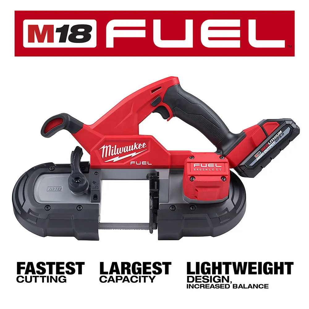 Milwaukee 2829-22 M18 FUEL 18V Lightweight Balanced Compact Band Saw Kit