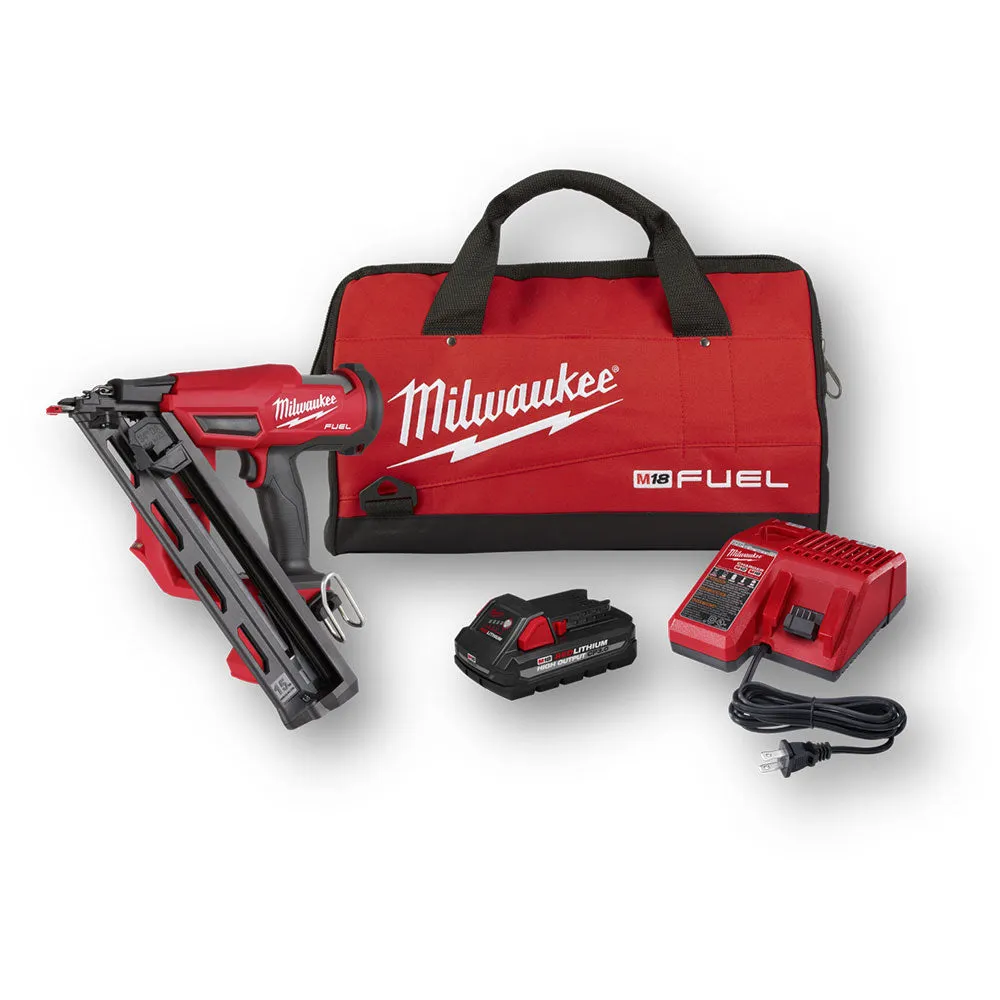 Milwaukee 2839-21HO M18 FUEL 18V 15GA Angled Finish Nailer HIGH OUTPUT Kit