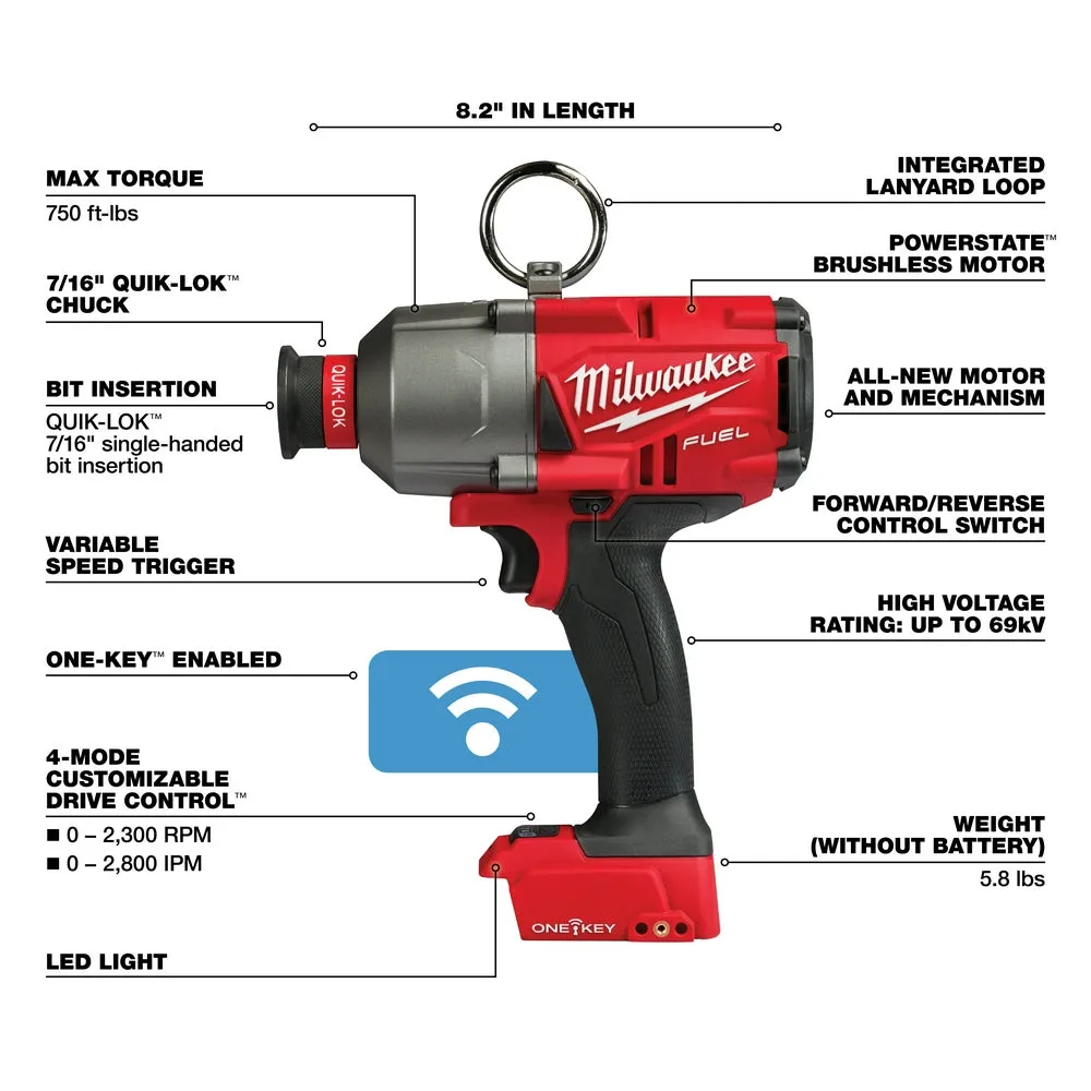 Milwaukee 2865-20 M18 FUEL 18 Volt 7/16 Inch Hex Utility Impact Wrench-Bare Tool