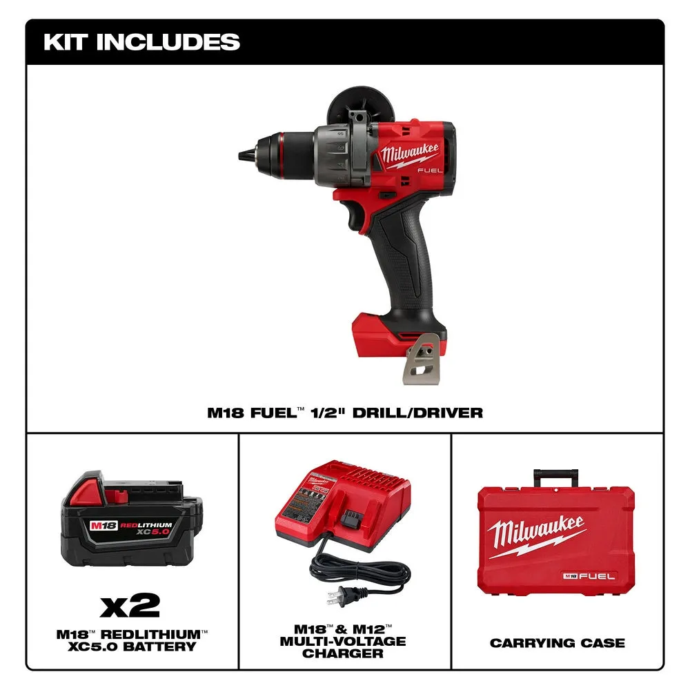 Milwaukee 2903-22 M18 FUEL 18V 1/2" Cordless Li-Ion Drill/Driver Kit