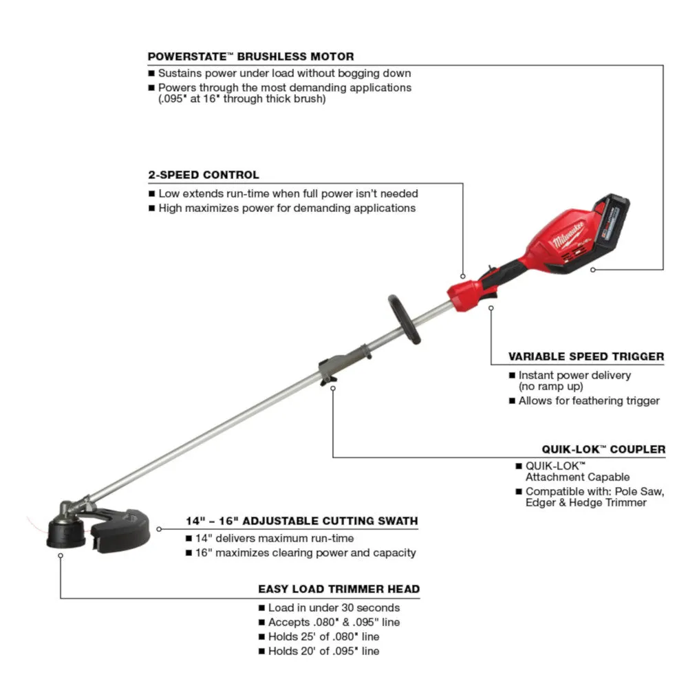 Milwaukee 3000-21 M18 FUEL 18V Cordless Trimmer/Blower 2 Tool Combo Kit