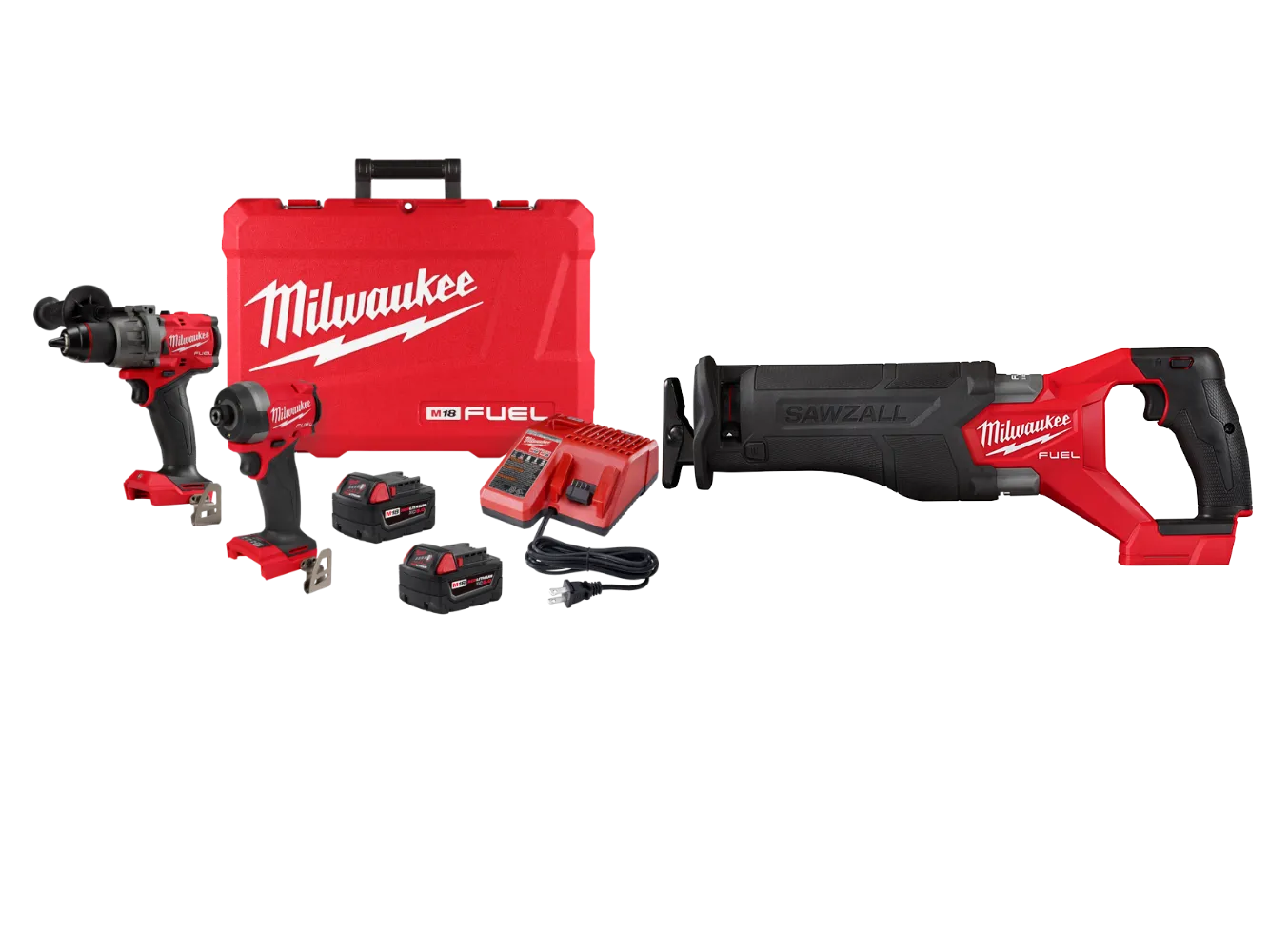 Milwaukee 3697-22SW M18 FUEL 18V 2-Tool Combo Kit w/ M18 SAWZALL