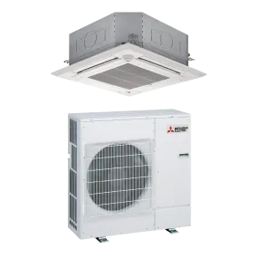 Mitsubishi 30,000 BTU Hyper-Heat Ceiling Cassette Single Zone Heat Pump Unit (PLA-A30EA7R1.TH & PUZ-HA30NKA7)