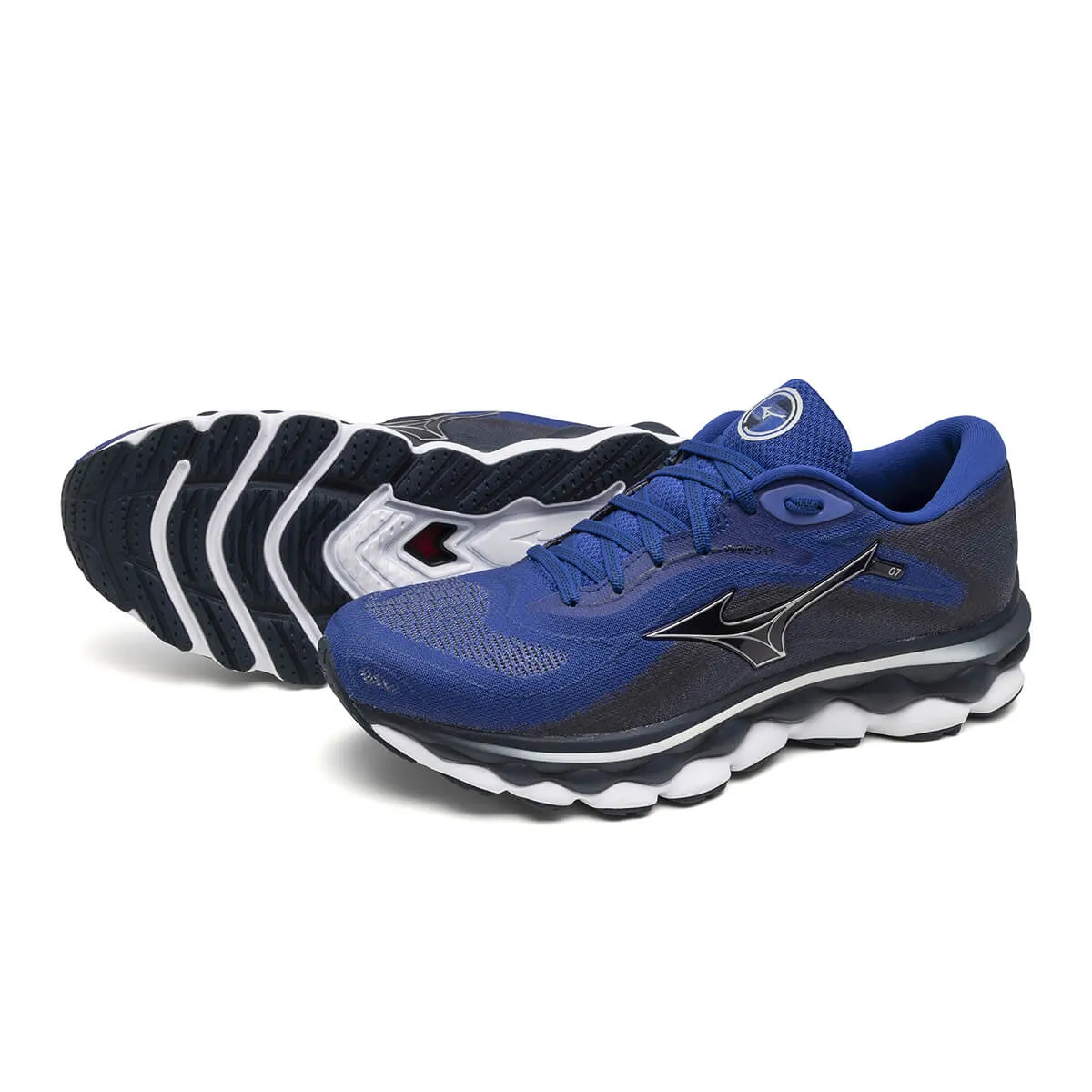 Mizuno Wave Sky 7 Mens | Surf the Web/silver/dress Blue