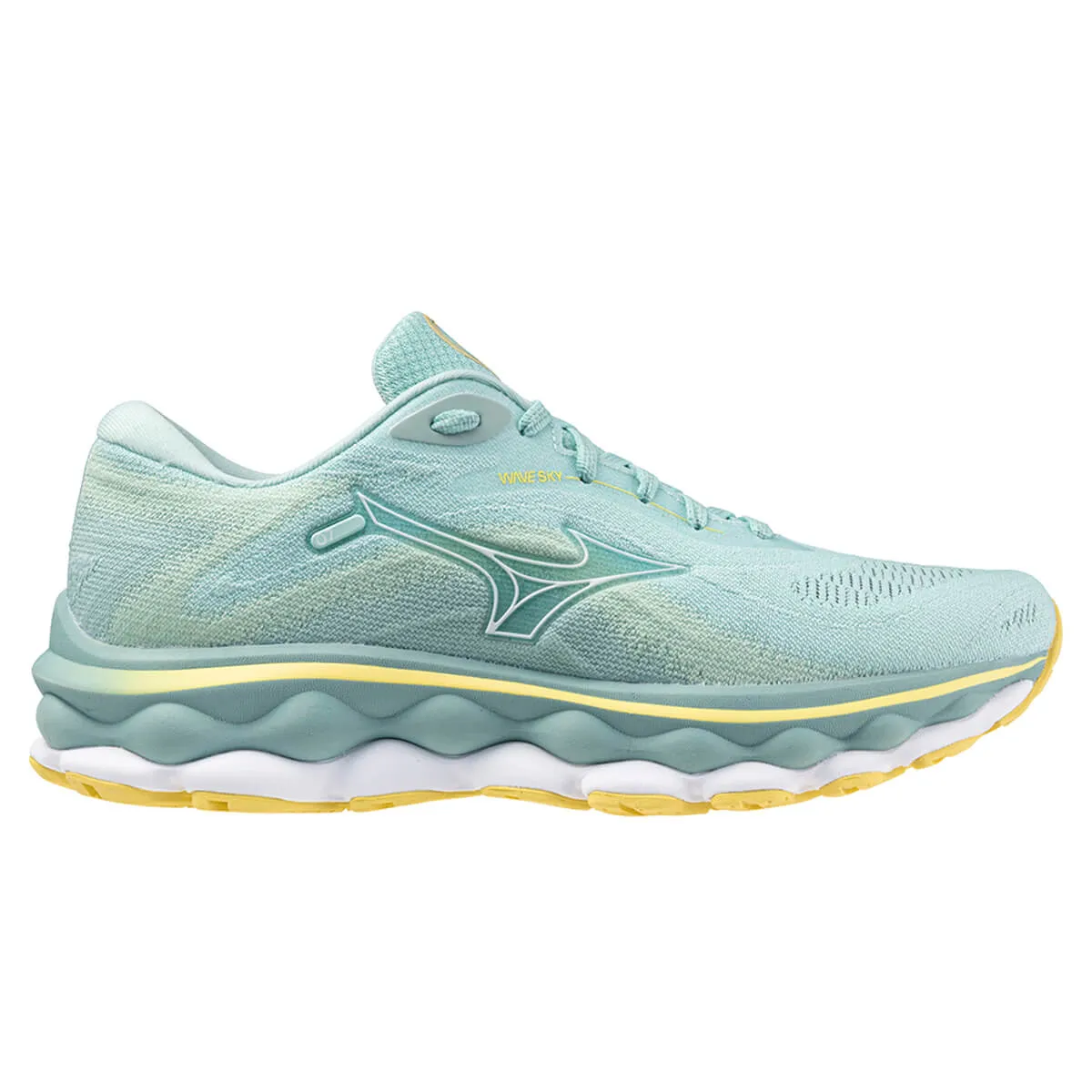 Mizuno Wave Sky 7 Womens | Eggshell Blue/white/sunshine