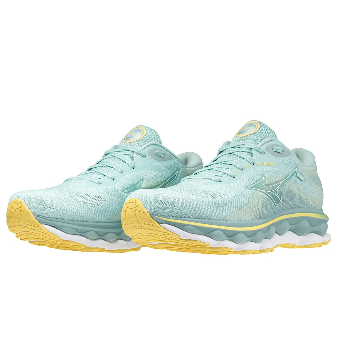 Mizuno Wave Sky 7 Womens | Eggshell Blue/white/sunshine