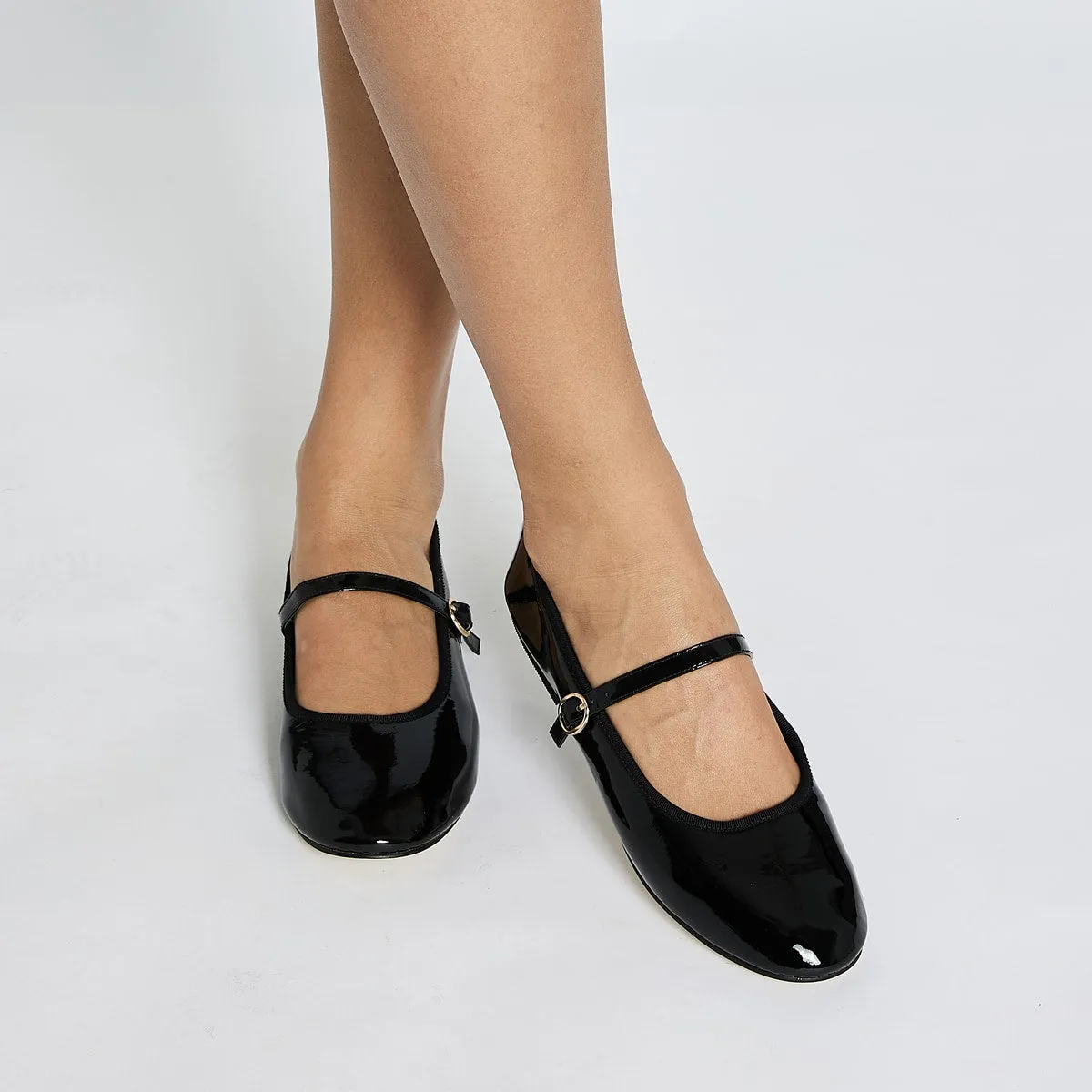 Molly Flat in Black Patent